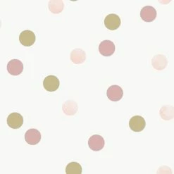 Brand new 🤩 Superfresco Easy 52cm X 10m Dotty Polka Pink American Gold Wallpaper Pink / Gold - To Australia 💯