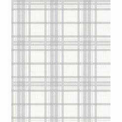 Outlet 👍 Superfresco Easy Country Tartan Silver Wallpaper - Country Tartan Silver 52cm X 10m - To Australia 🎁