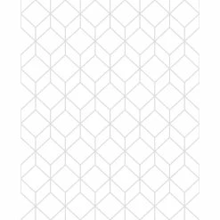 Promo 🎉 Australia Only - Superfresco Easy 1/2m White / Silver Myrtle Geo Wallpaper Sample 🎁