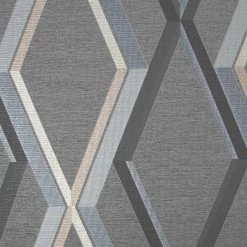 Coupon 😉 Australia Only - Superfresco Easy 1/2m Prestige Geo Charcoal Wallpaper Sample Other 🛒