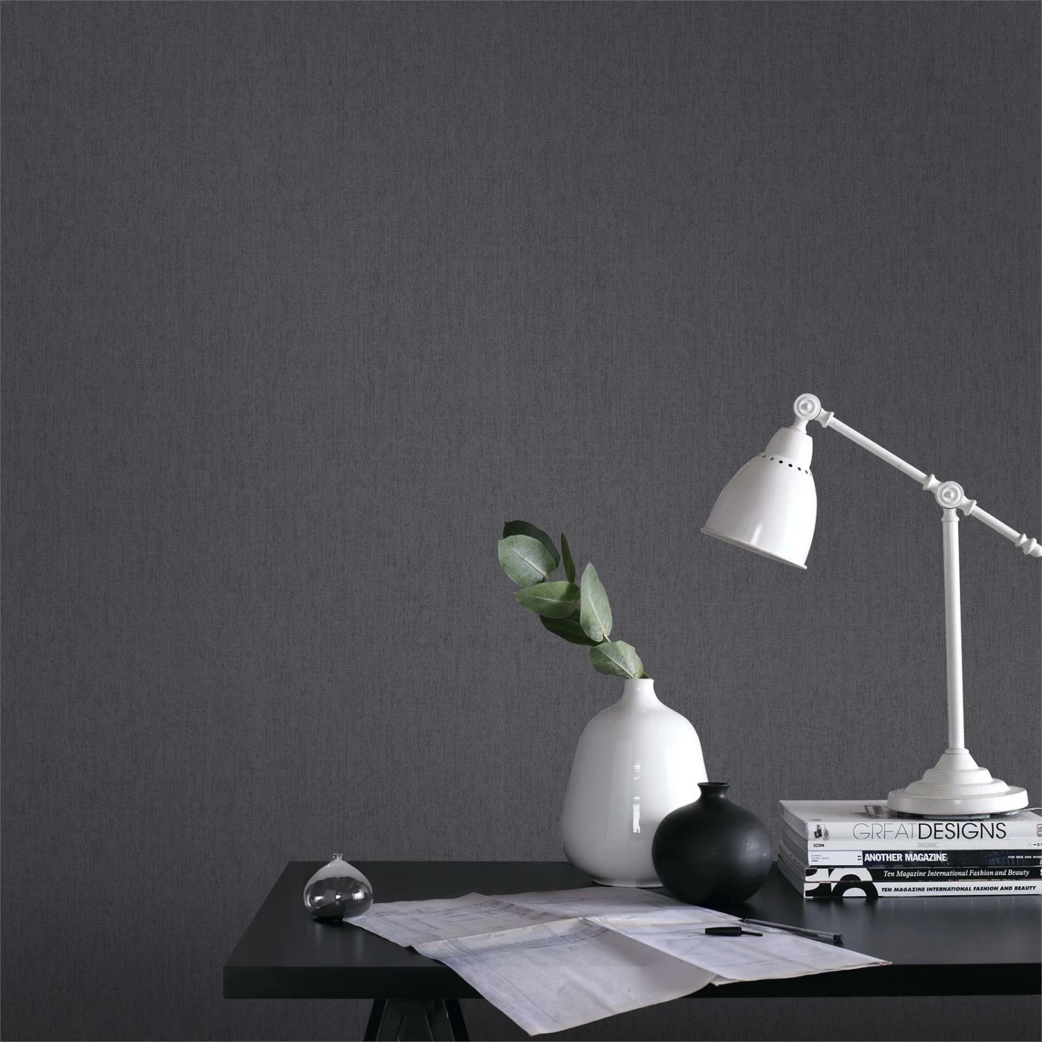 Promo ๐ Superfresco Easy Calico Charcoal Wallpaper - Sample Calico Charcoal - To Australia ๐คฉ 4 Promo ๐ Superfresco Easy Calico Charcoal Wallpaper - Sample Calico Charcoal - To Australia ๐คฉ - Image 2