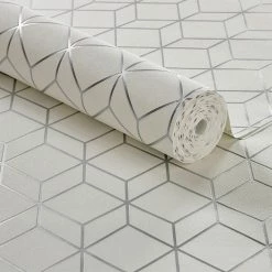 Best reviews of 🎉 Australia Sale - Superfresco Easy 52cm X 10m White And Silver Myrtle Geo Wallpaper Other ⌛ -Superfresco Easy Sales bb8e285c15514d7f909d03bc5730919f