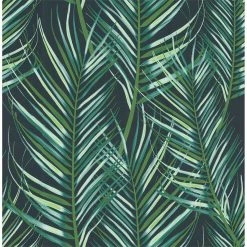 Deals 🥰 Australia Sale - Superfresco Easy 1/2m Green Palm Leaves Wallpaper Sample Green Blue 🥰